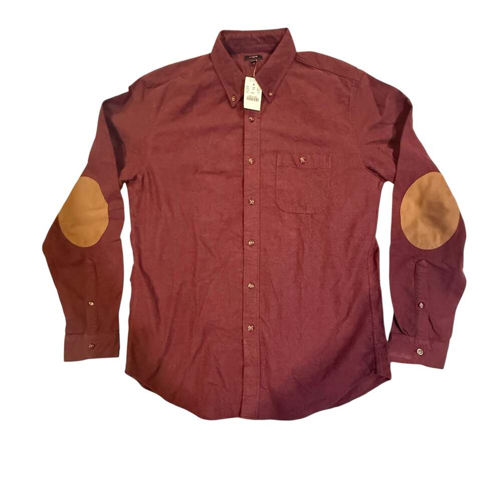 J.Crew Men's Button-Down Shirt with Elbow Patches Size L